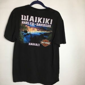 Harley-Davidson Black T-Shirt Waikiki Hawaii